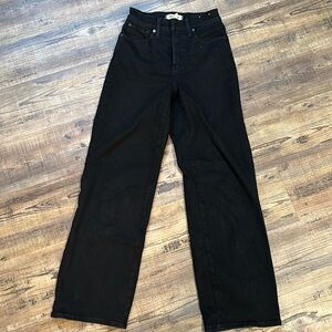 Madewell Perfect Vintage Wide Leg Jean, Size 25, Black wash